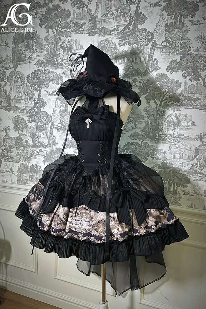 Alice Girl~Doll Mystery~Gothic Lolita Dress Ribbon Tie Halter Dress