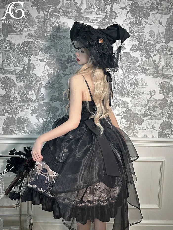 Alice Girl~Doll Mystery~Gothic Lolita Dress Ribbon Tie Halter Dress