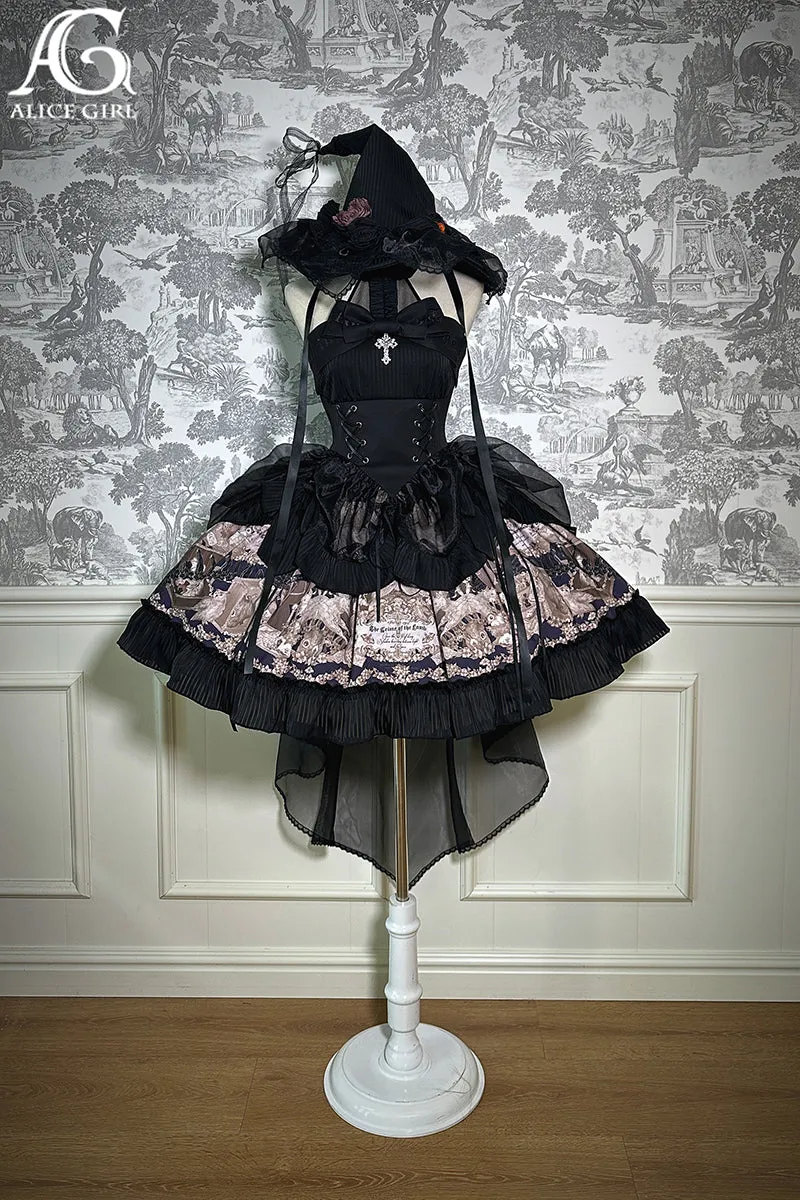 Alice Girl~Doll Mystery~Gothic Lolita Dress Ribbon Tie Halter Dress