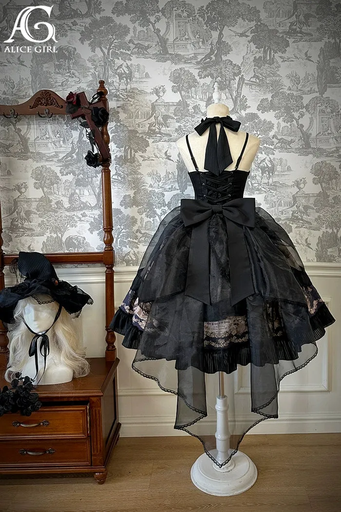 Alice Girl~Doll Mystery~Gothic Lolita Dress Ribbon Tie Halter Dress