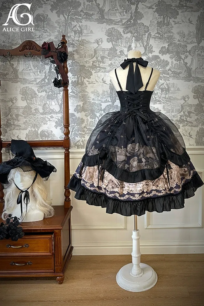 Alice Girl~Doll Mystery~Gothic Lolita Dress Ribbon Tie Halter Dress