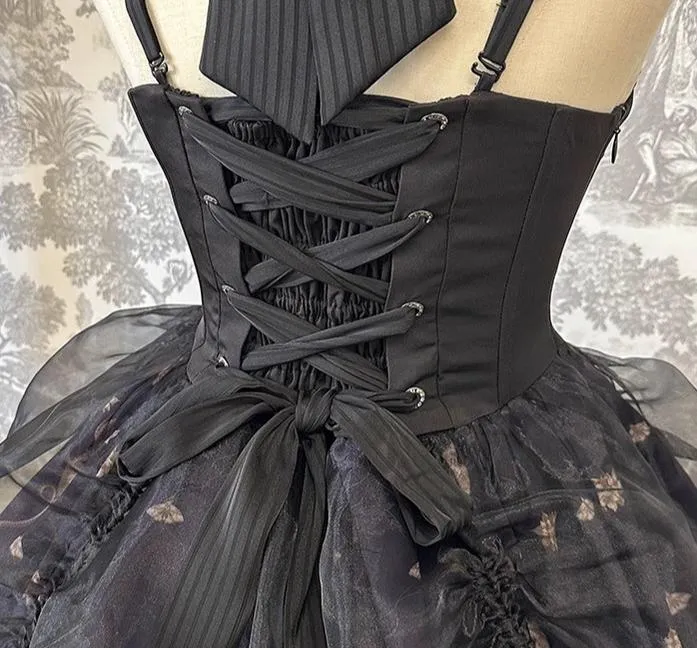 Alice Girl~Doll Mystery~Gothic Lolita Dress Ribbon Tie Halter Dress