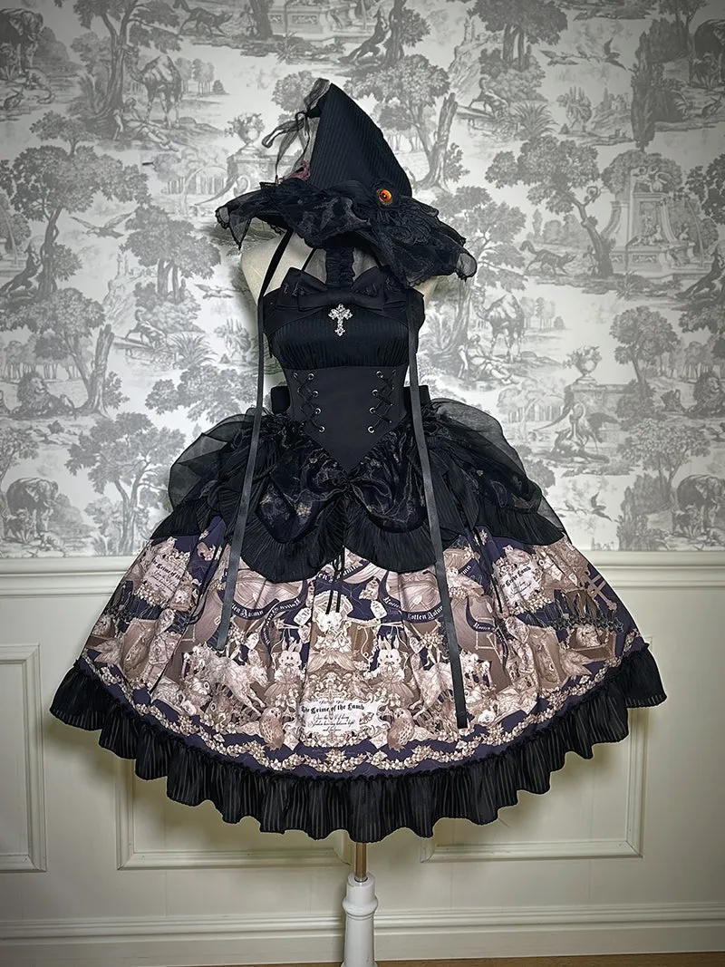 Alice Girl~Doll Mystery~Gothic Lolita Dress Ribbon Tie Halter Dress