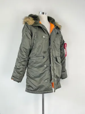 Alpha Industries Khaki Aviation-Inspired Parka - L