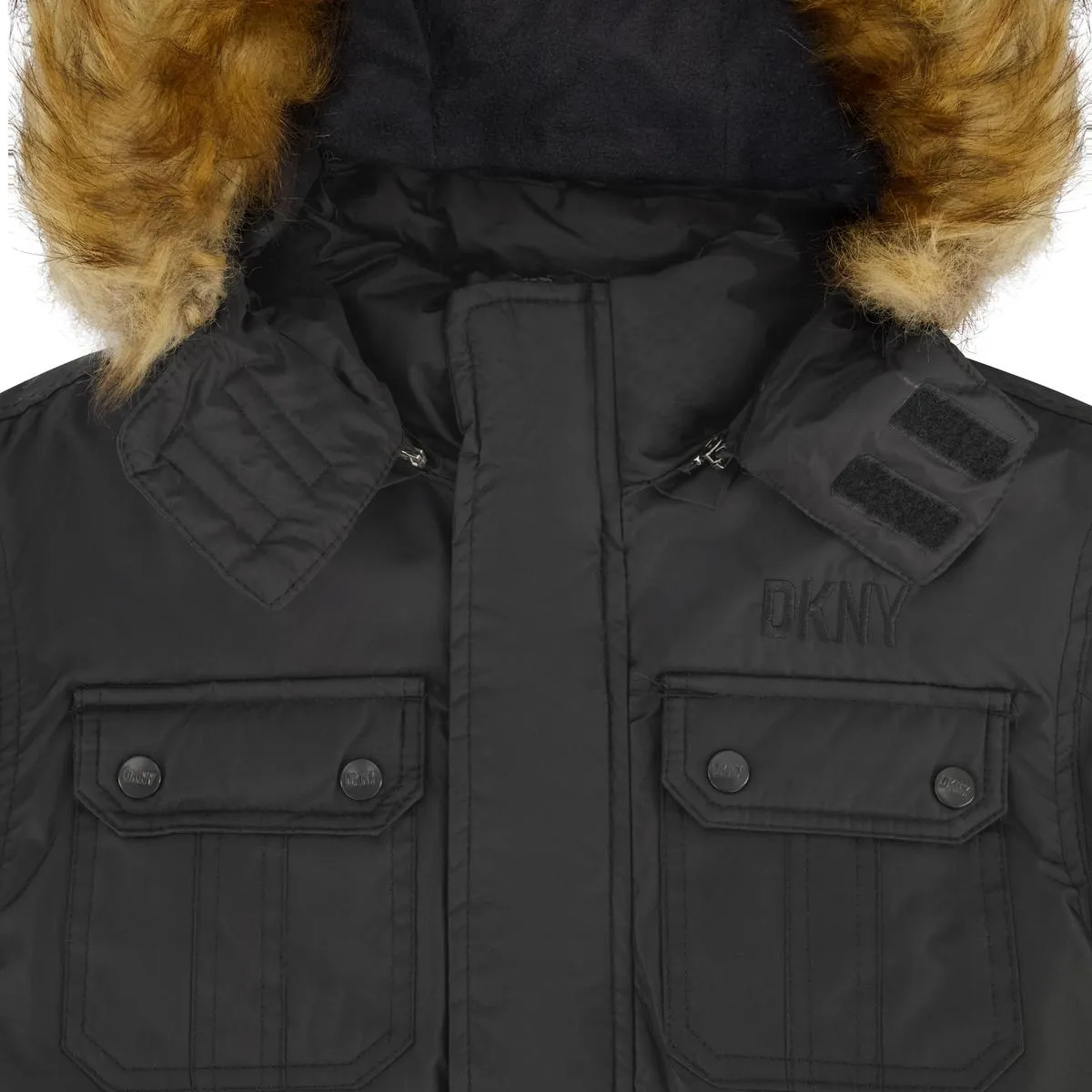 Boy's Heavyweight Warm Winter Logo Parka Coat