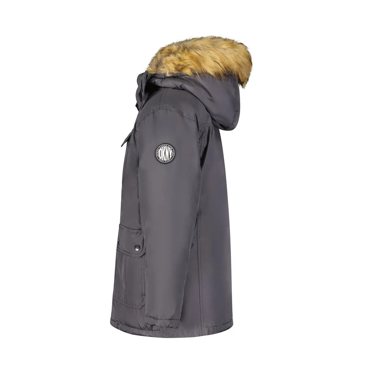 Boy's Heavyweight Warm Winter Logo Parka Coat