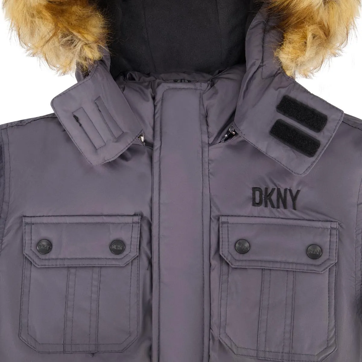 Boy's Heavyweight Warm Winter Logo Parka Coat