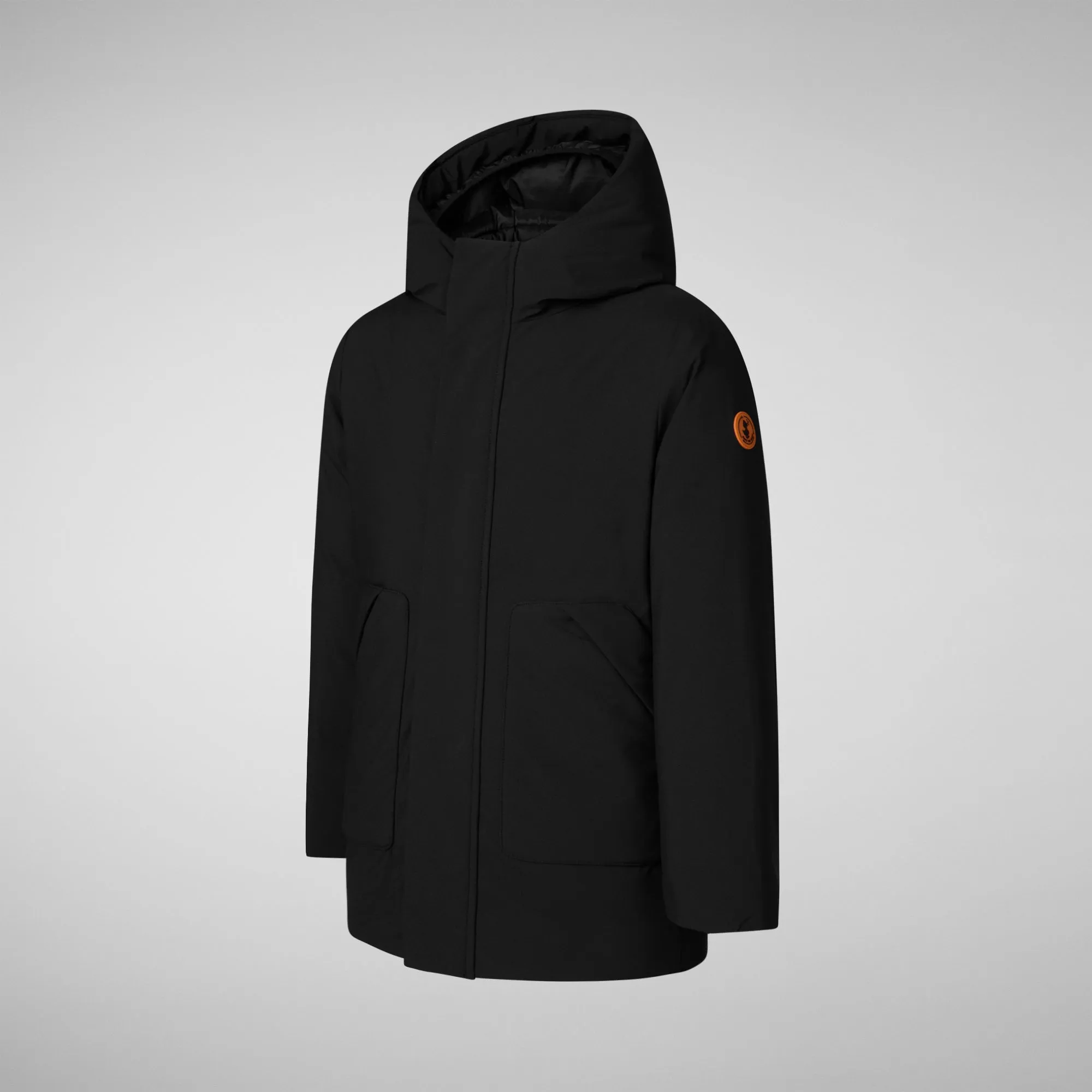 Boys' hooded parka Albi in black