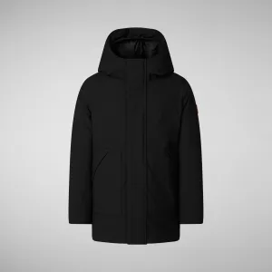 Boys' hooded parka Albi in black