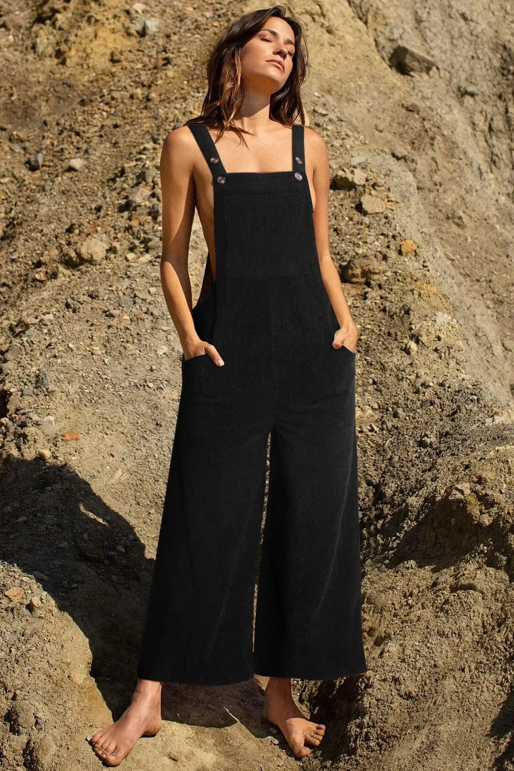 Button-Down Overall Jumpsuit