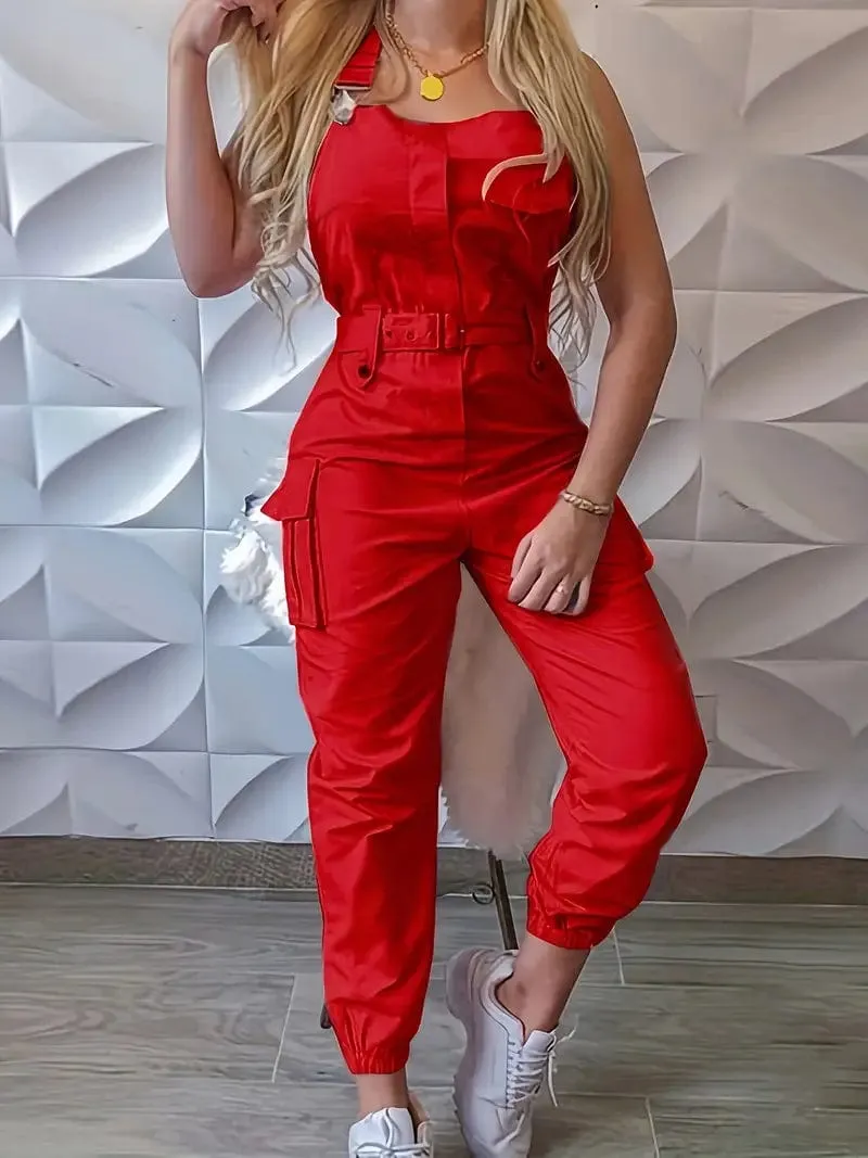 Button-Down Overall Jumpsuit