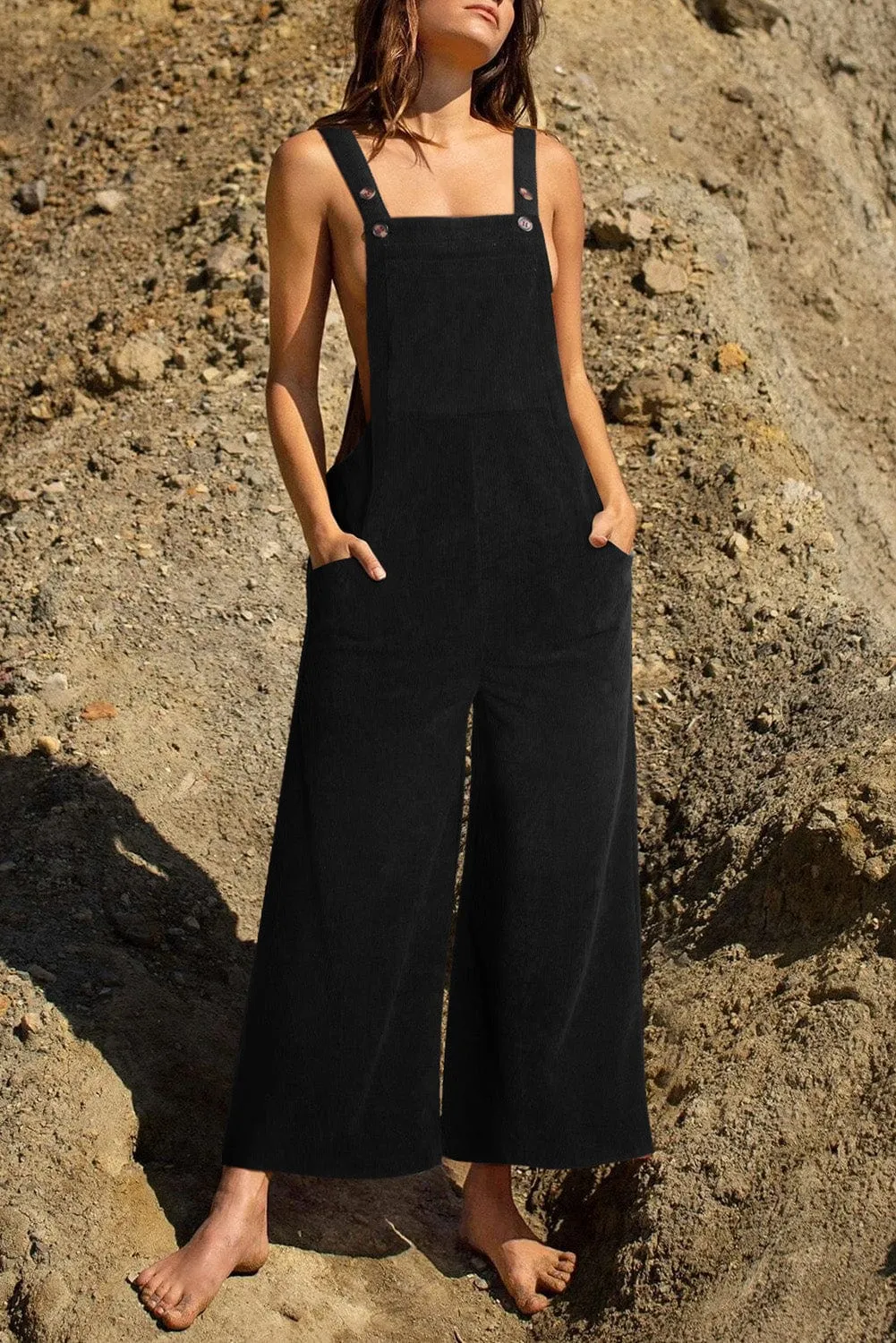 Button-Down Overall Jumpsuit