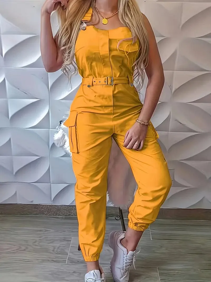 Button-Down Overall Jumpsuit