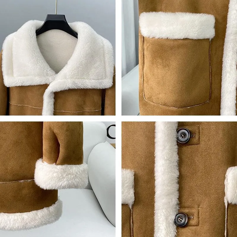 Chic Reversible Wool and Fur Winter Coat for Women