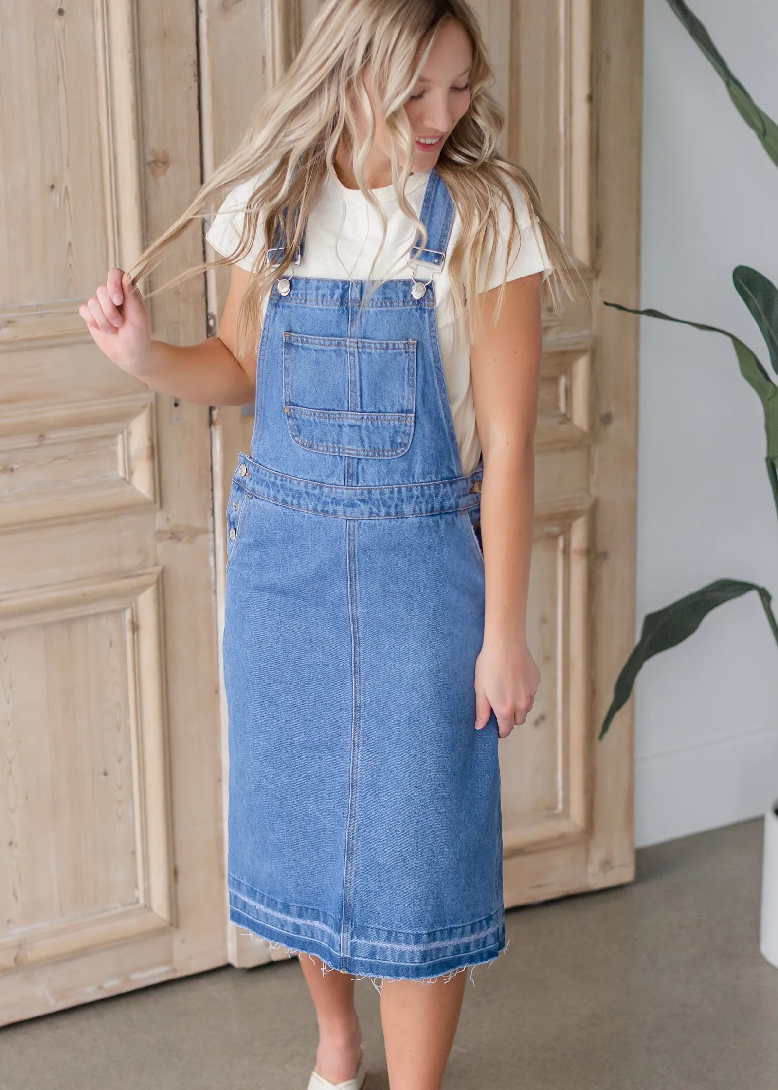 Denim Overall Skirt Dress