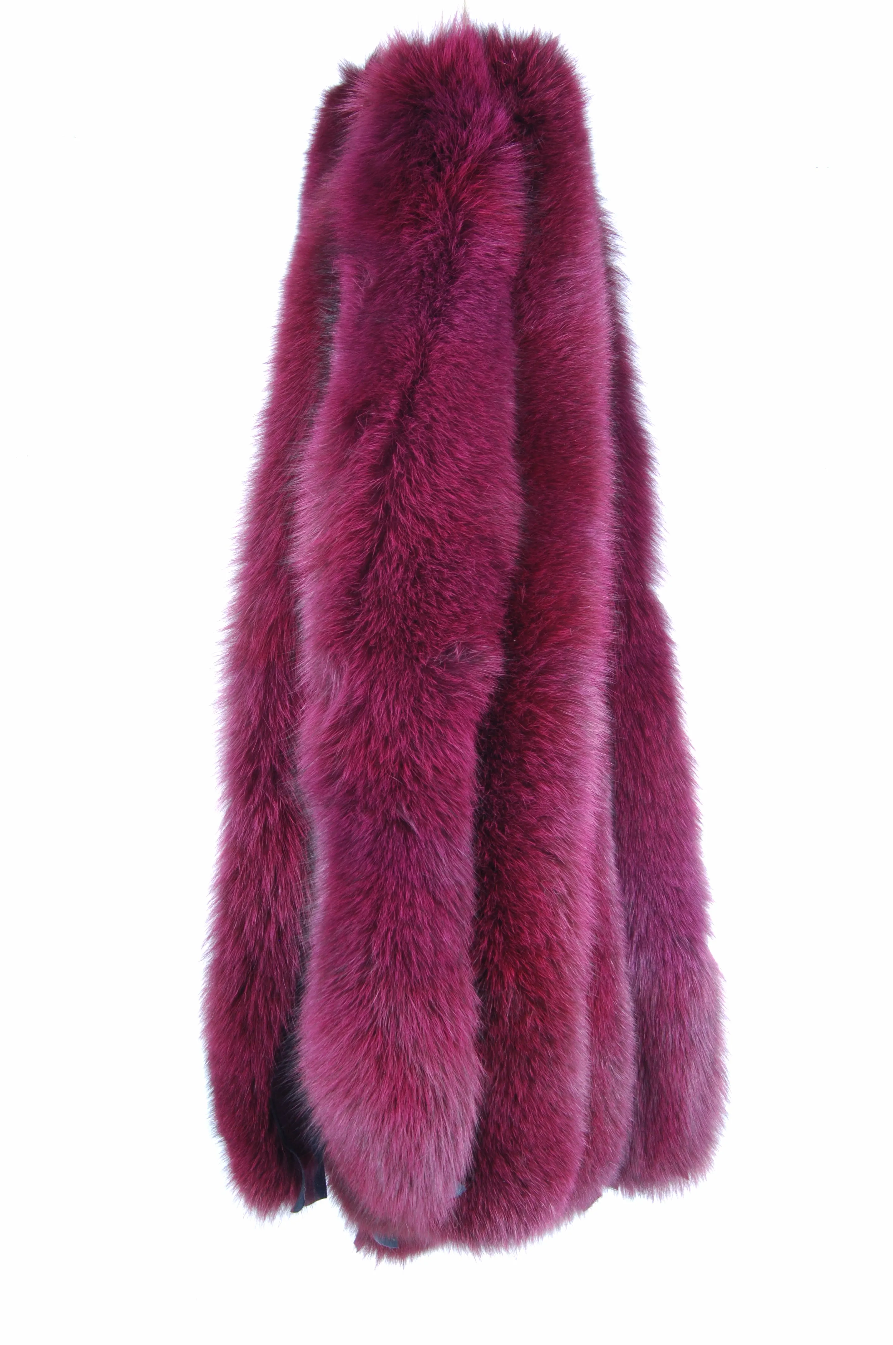 Dyed Blue Fox Fur Parka Strips