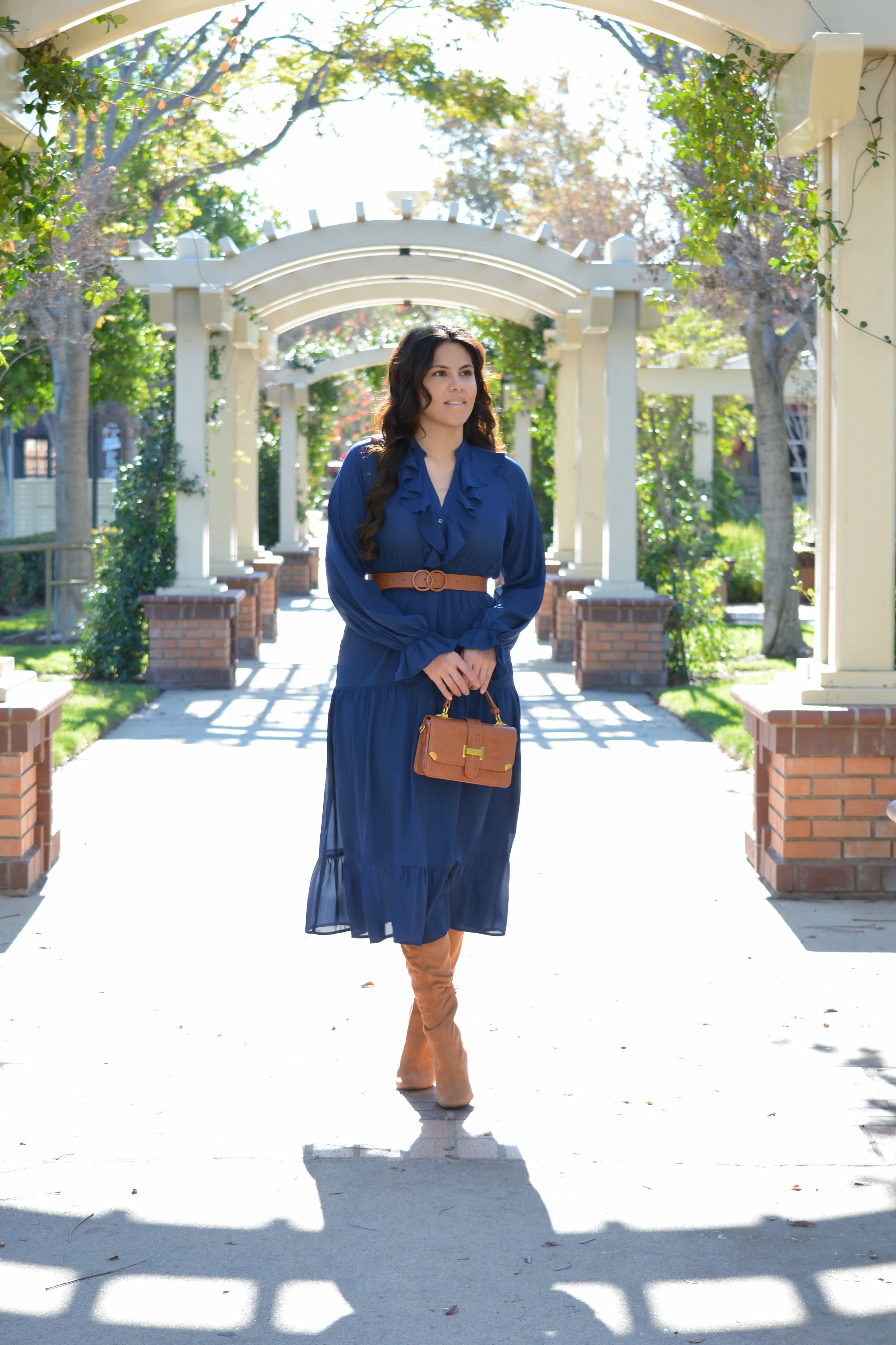 Elizabeth Blue Ruffled Dress