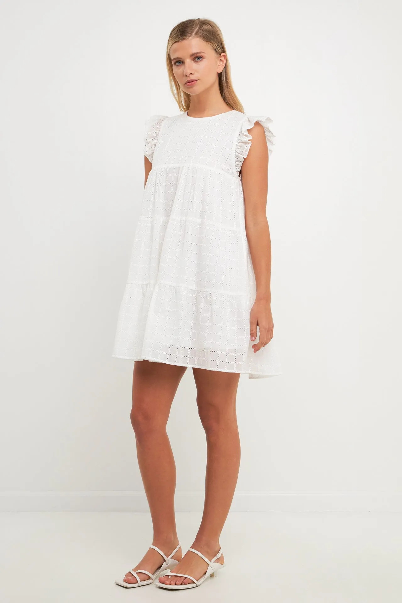 Eyelet Babydoll Mini Dress