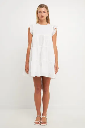 Eyelet Babydoll Mini Dress