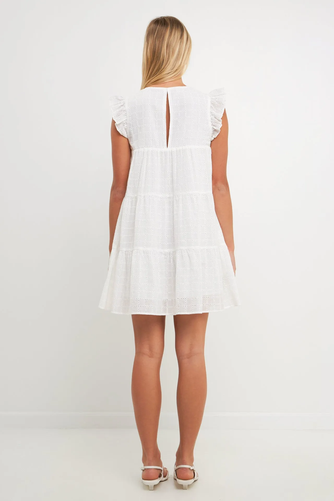 Eyelet Babydoll Mini Dress