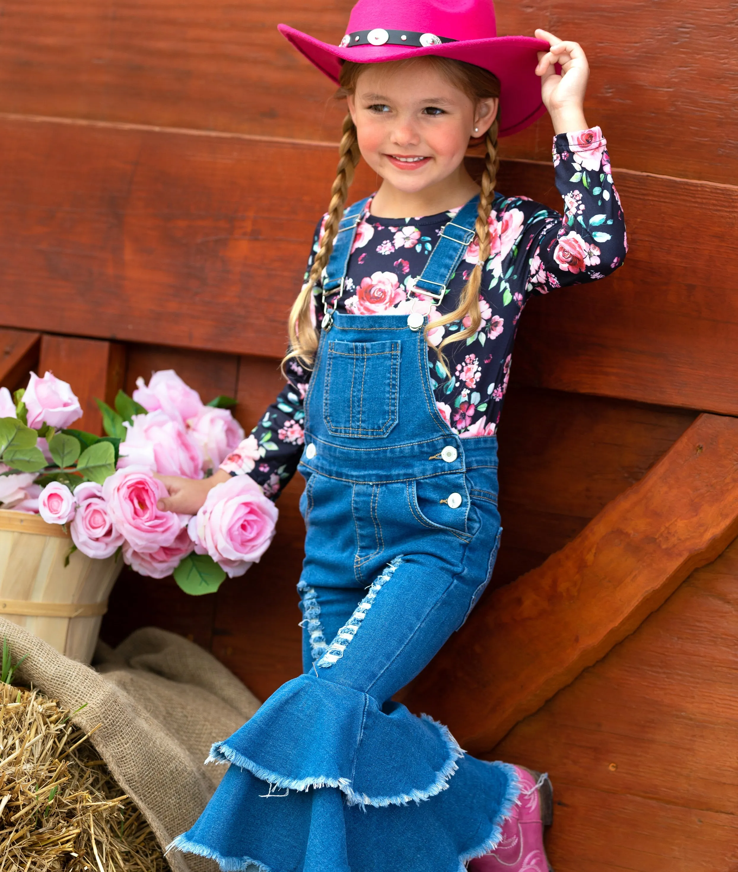 Fall Florals Flared Overall Set