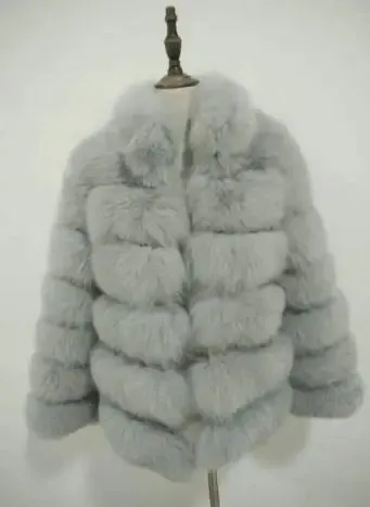 Faux Fox fur coat