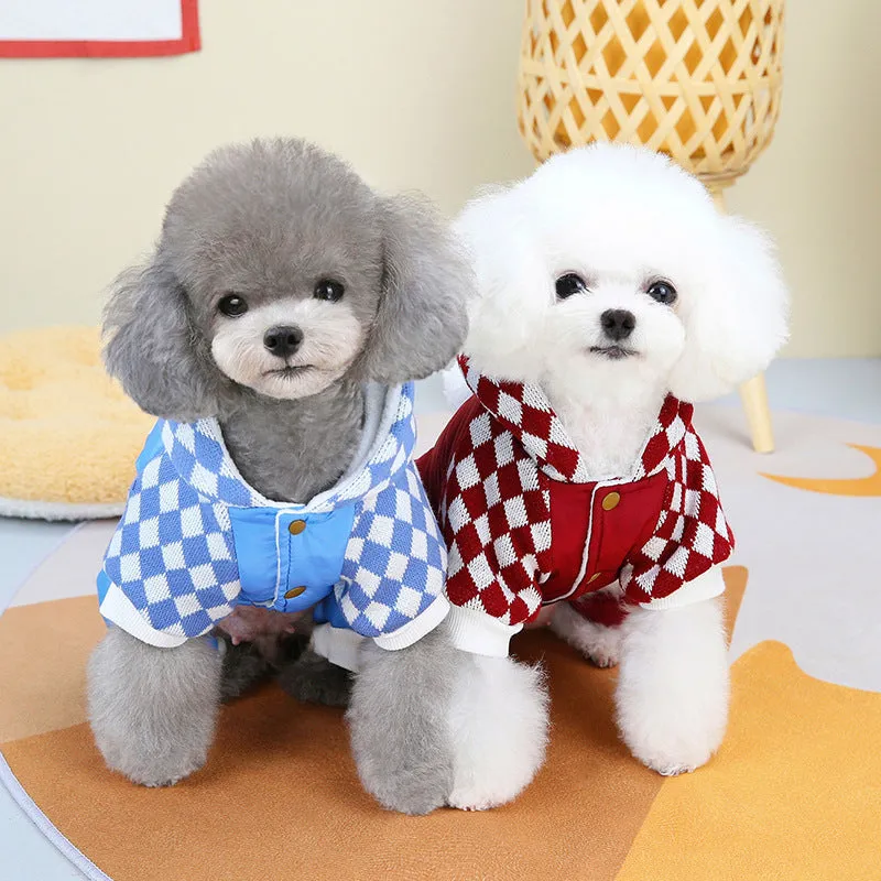 Halloween 2-Piece Autumn & Winter Pet Clothes | Four-Legged Diamond Cotton-Padded Outfit for Small Dogs | Bichon Frise, Schnauzer, Shiba Inu, Teddy