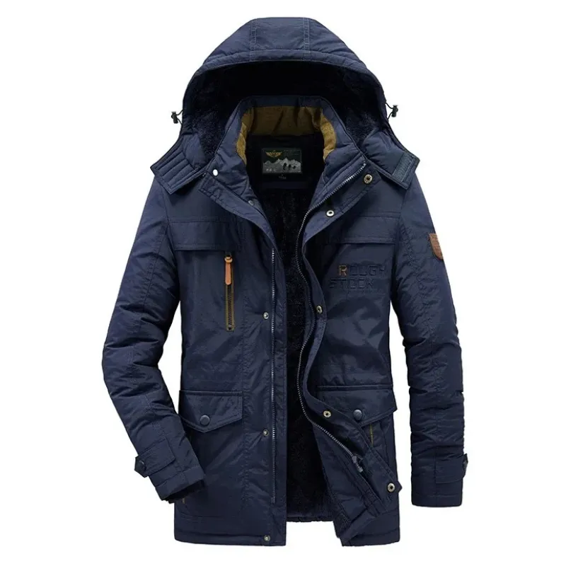 Insulated parka jacket for men with multiple pockets and hood