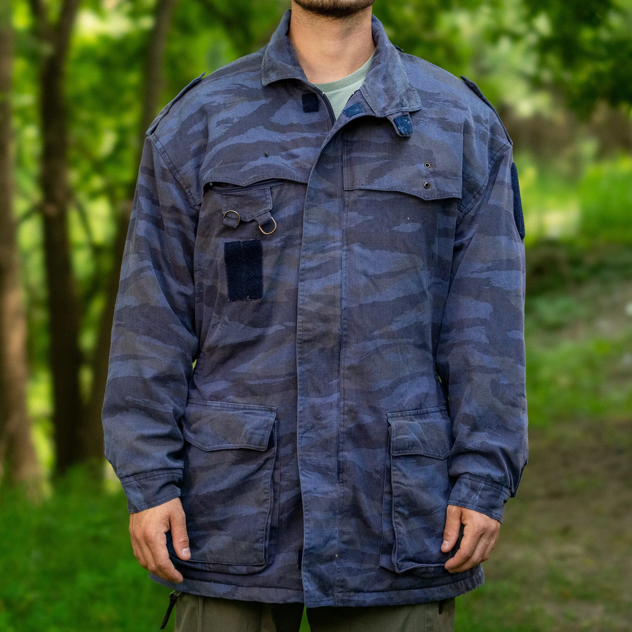 Issued Serbian Milicijia Blue Tigerstripe Parka