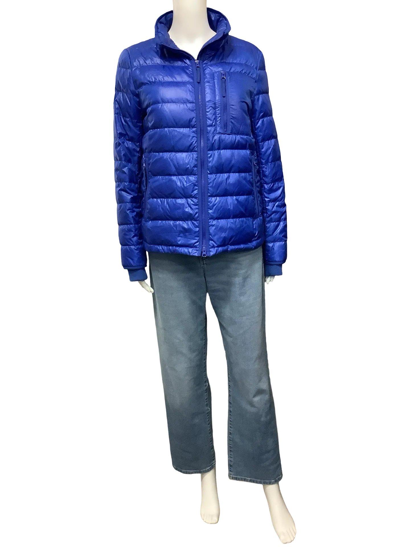 J Crew Puffer Coat Blue Size: M