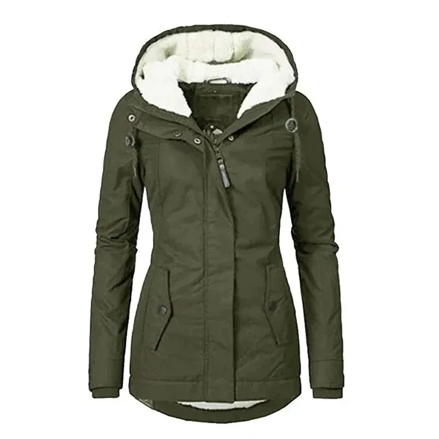 Jaqueta Parka Feminina Forrada com Lã para Inverno Glacier - Ziômen - Promoção de Inverno Setembro