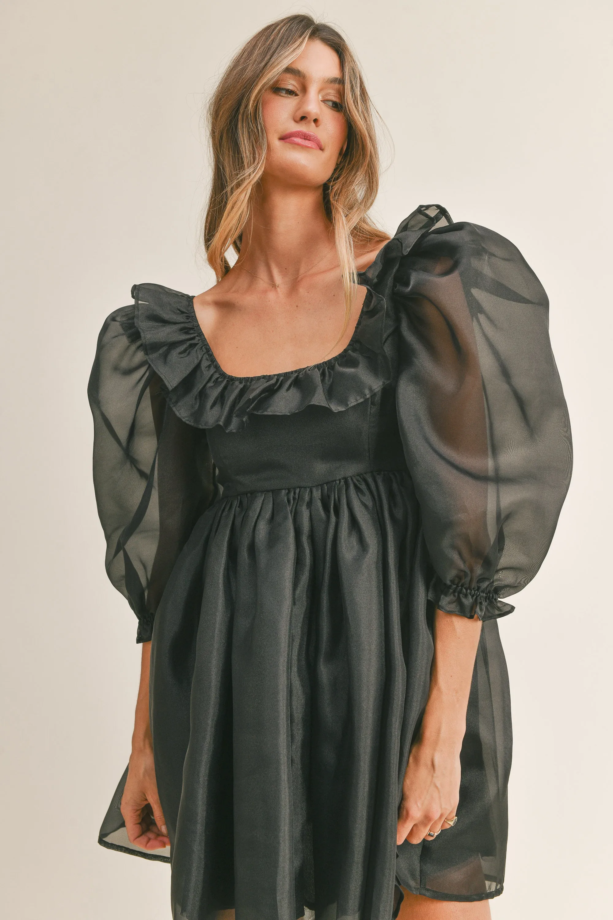 JOSEPHINE RUFFLE  BABYDOLL DRESS