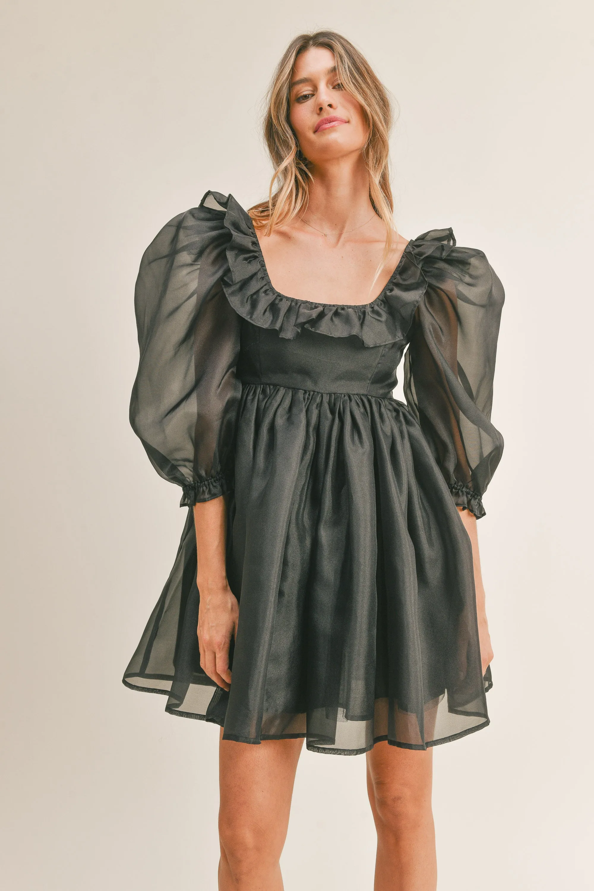 JOSEPHINE RUFFLE  BABYDOLL DRESS