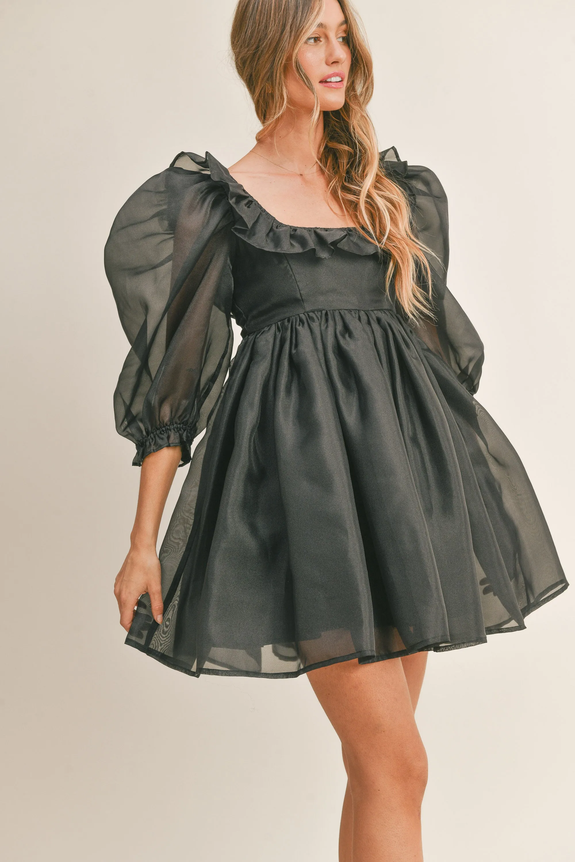 JOSEPHINE RUFFLE  BABYDOLL DRESS