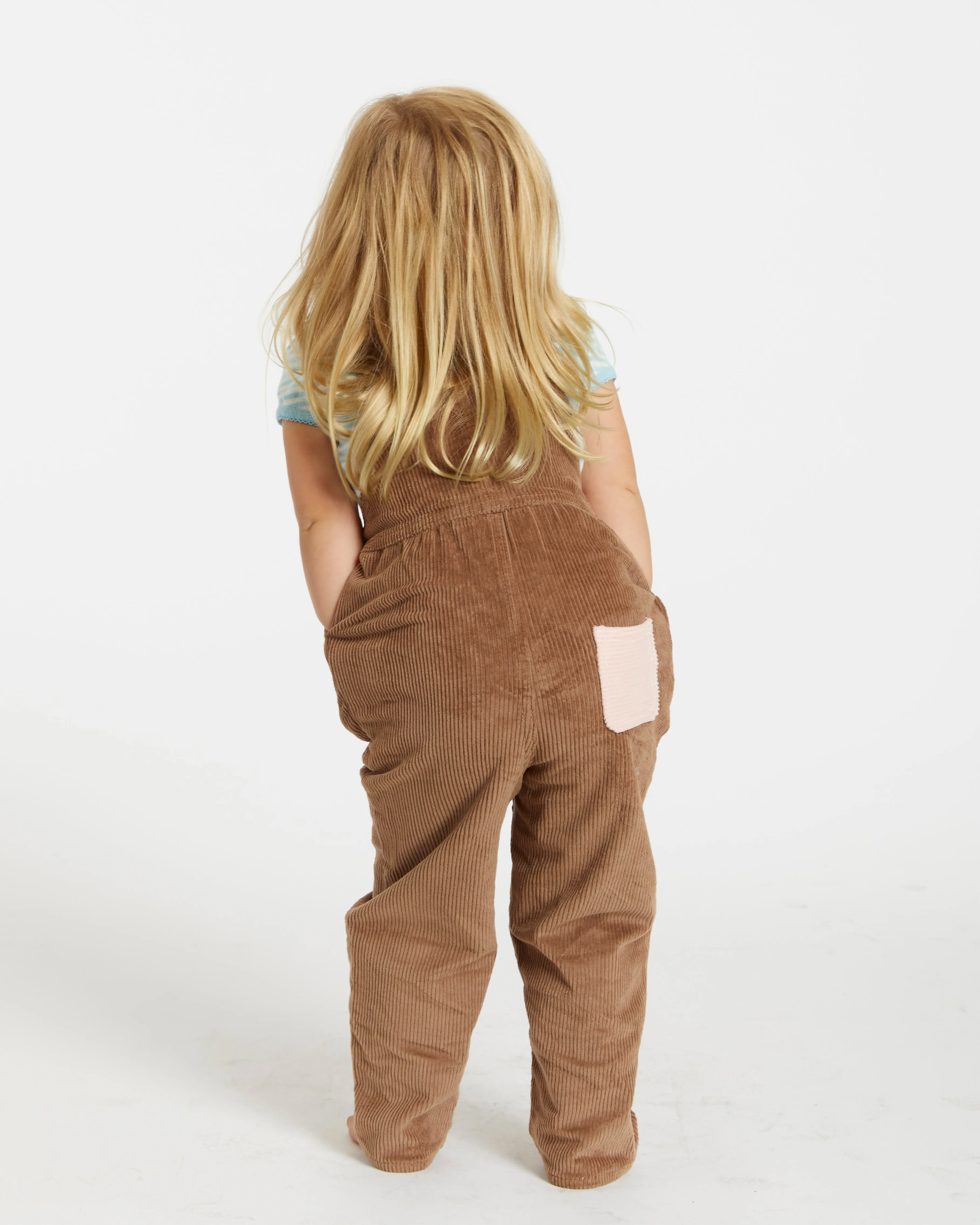 Kid's Overall (Brown/Powder Pink)