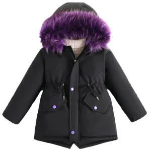 LAVIQK Girl's Winter Coat Outerwear Warm Fleece Lined Parka Puffer Long Ski Hooded Jacket With Pockets