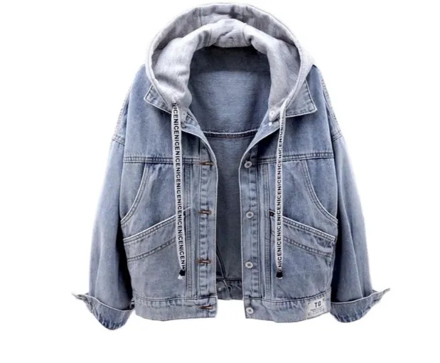 Lia - casual women's denim jacket with hood