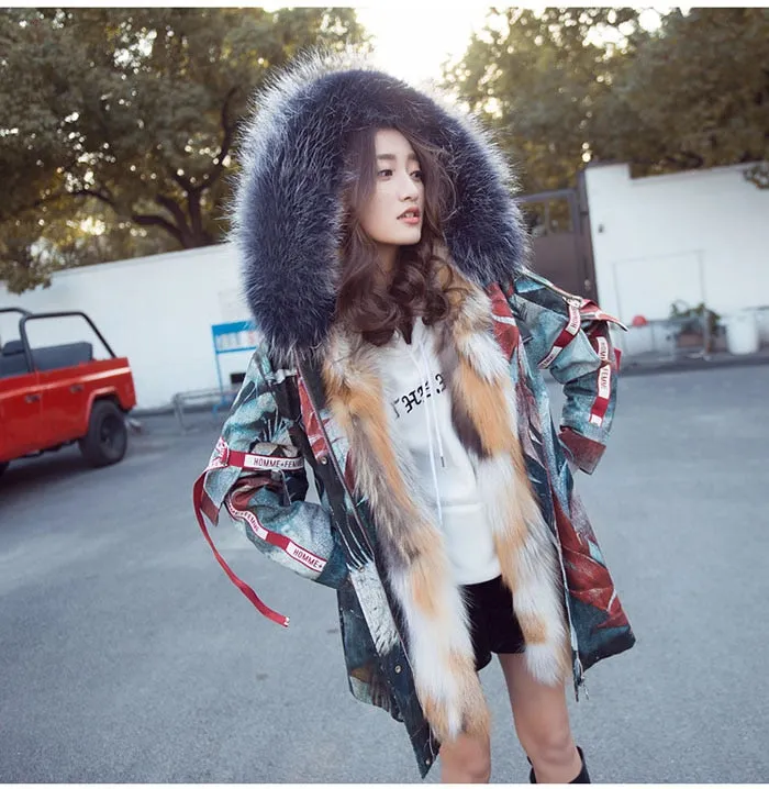 Long Fur & Down Hooded Parka