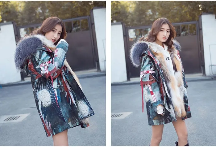 Long Fur & Down Hooded Parka