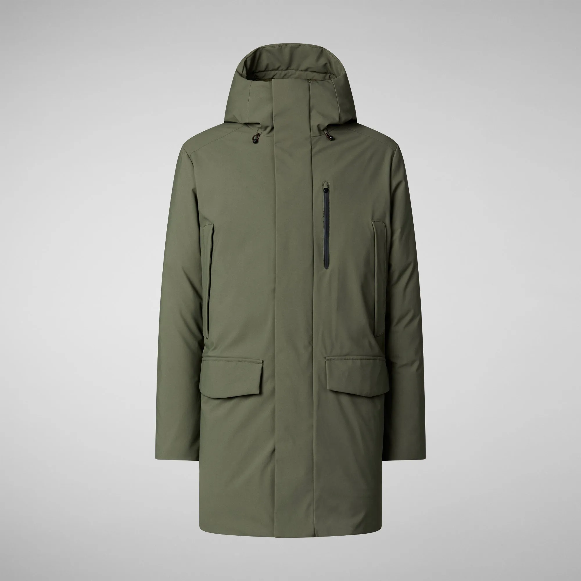 Man's hooded parka Daucus in laurel green