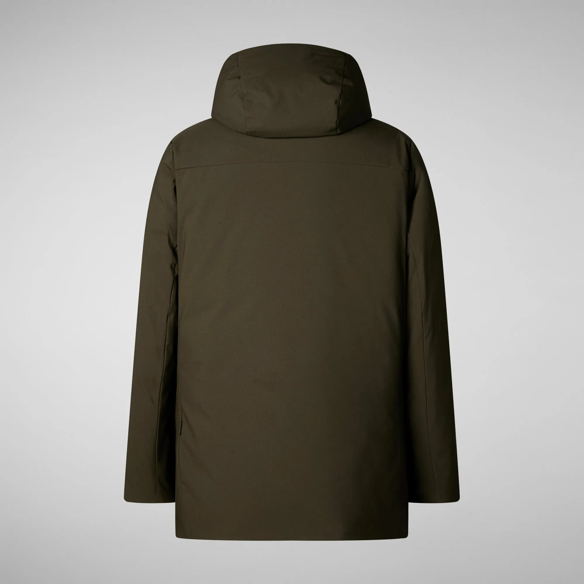 Man's hooded parka Elon in land green