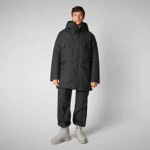 Man's hooded parka Harvey in black