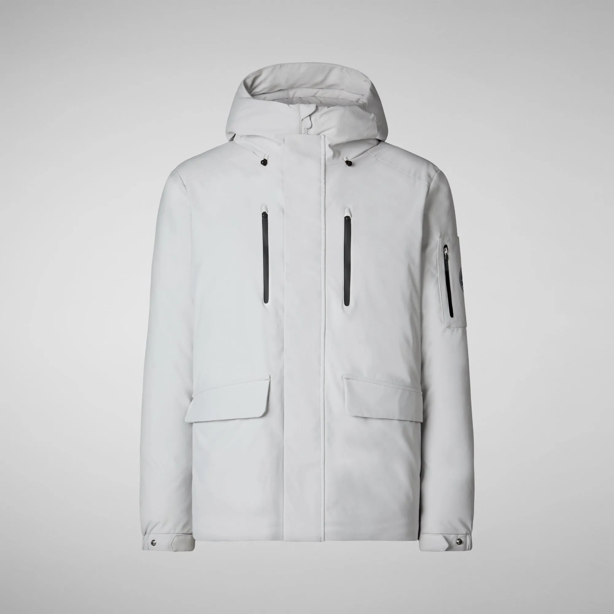 Man's hooded parka Hiram in fog grey