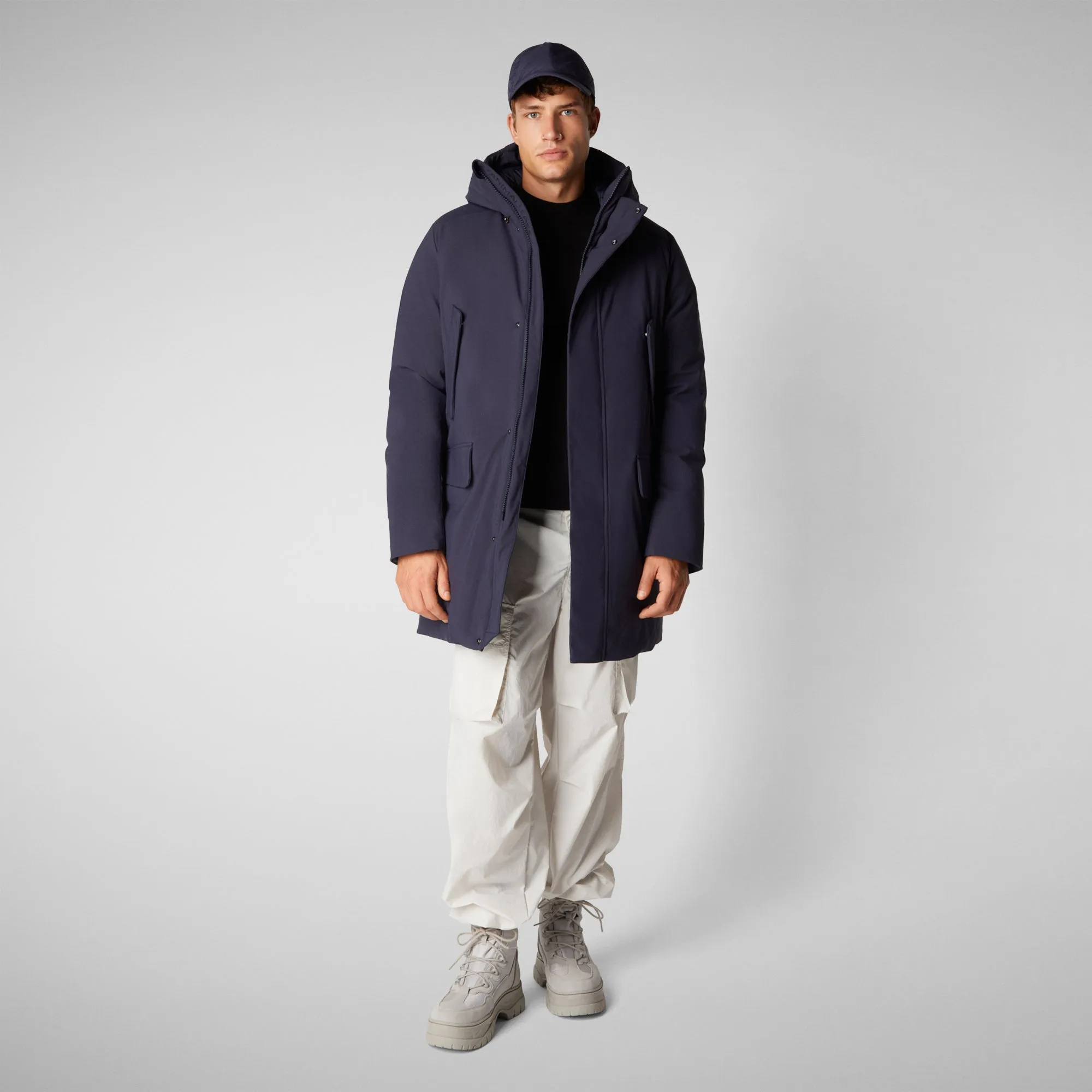 Man's hooded parka Wilson in navy blue