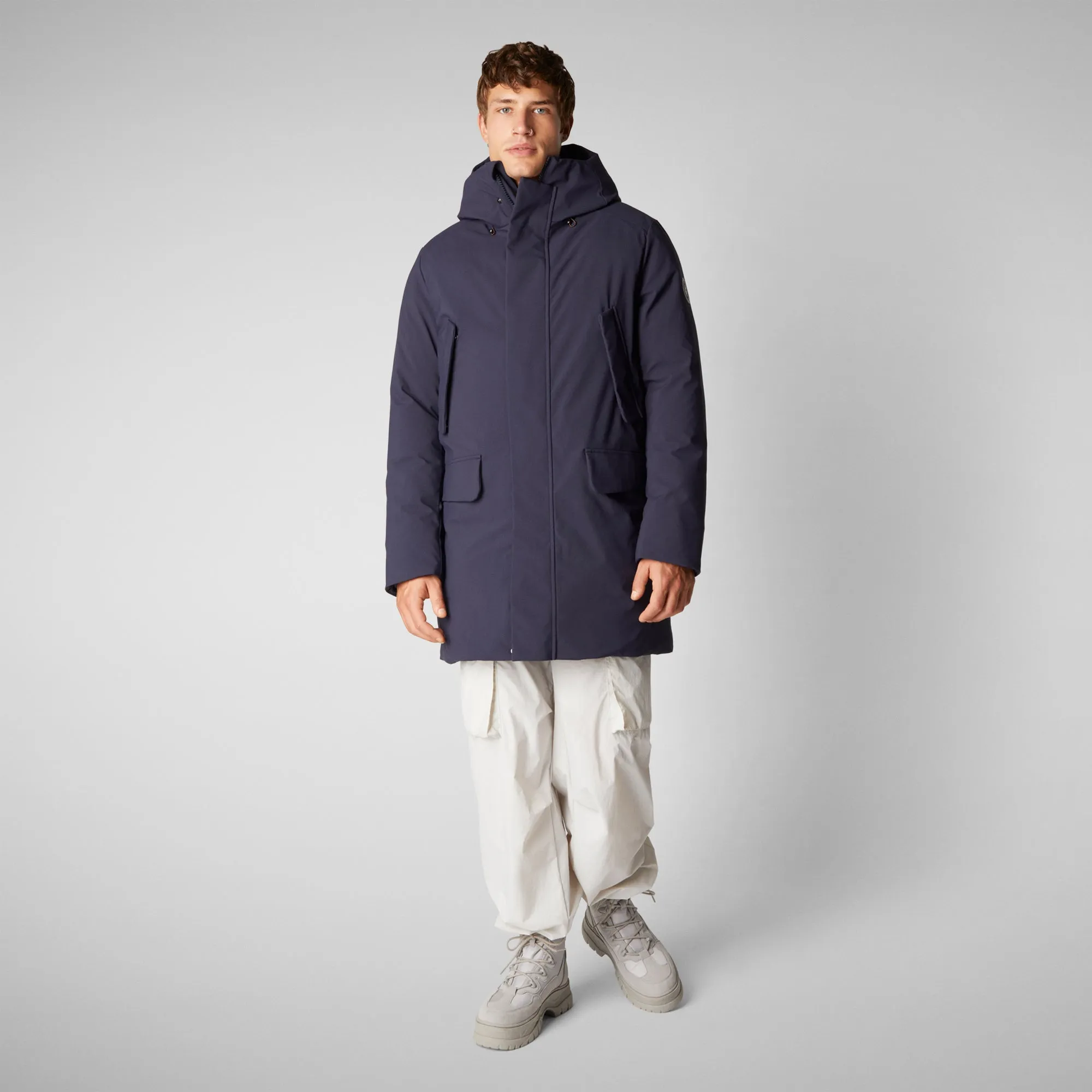 Man's hooded parka Wilson in navy blue