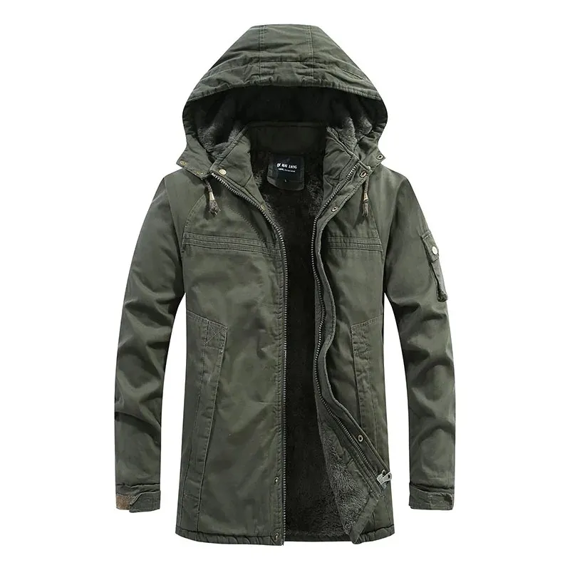 Men's lightweight parka jacket with soft lining and hood