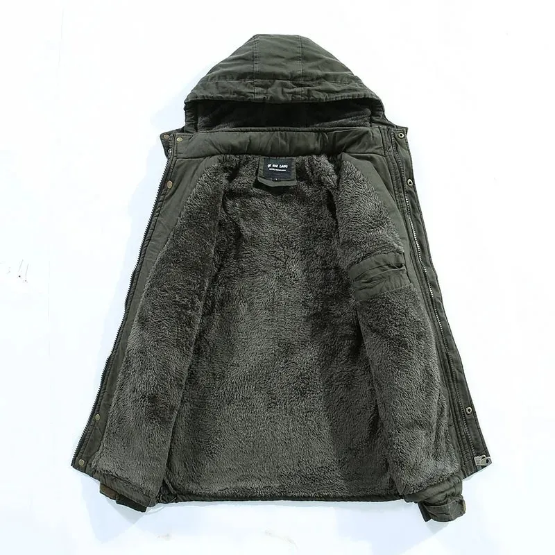 Men's lightweight parka jacket with soft lining and hood