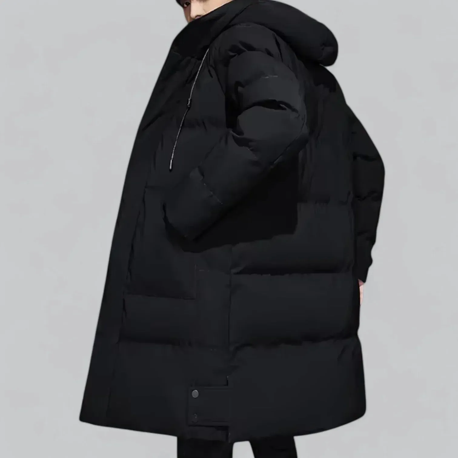 Modern Men's Parka Coat with Adjustable Drawstring