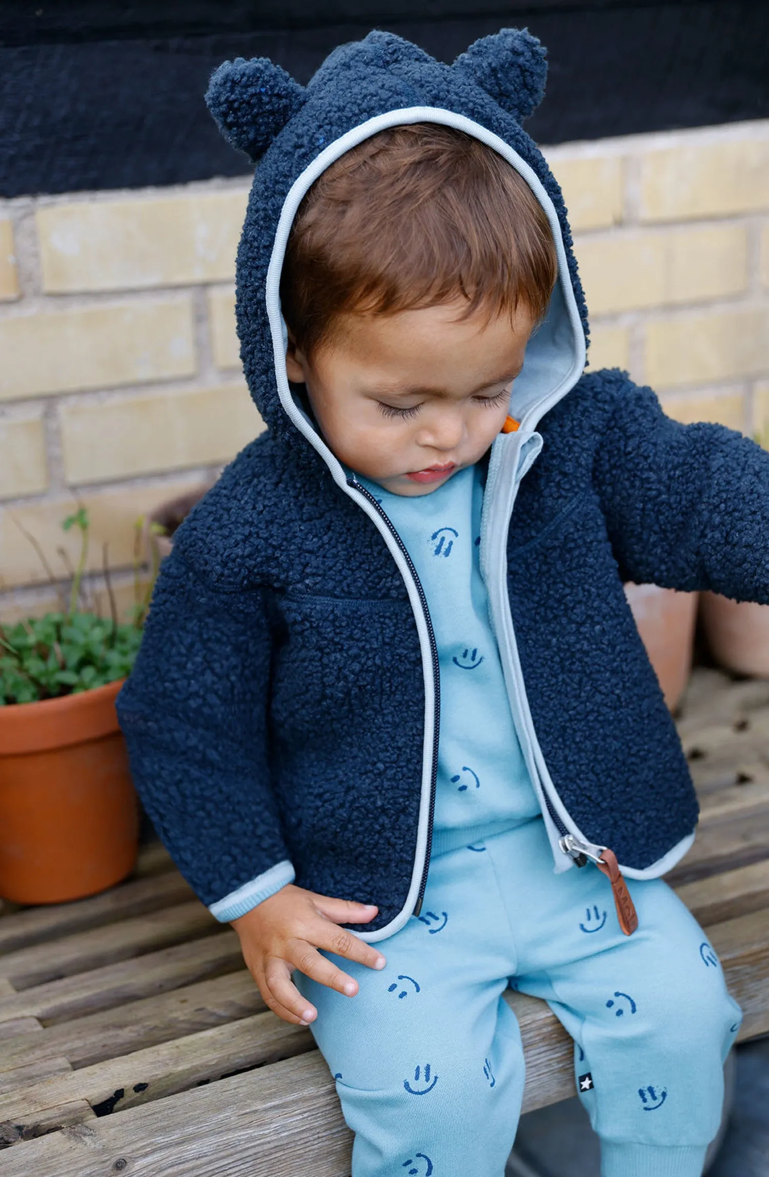 Molo Teddy Navy Fleece Jacket for Infant/Toddler