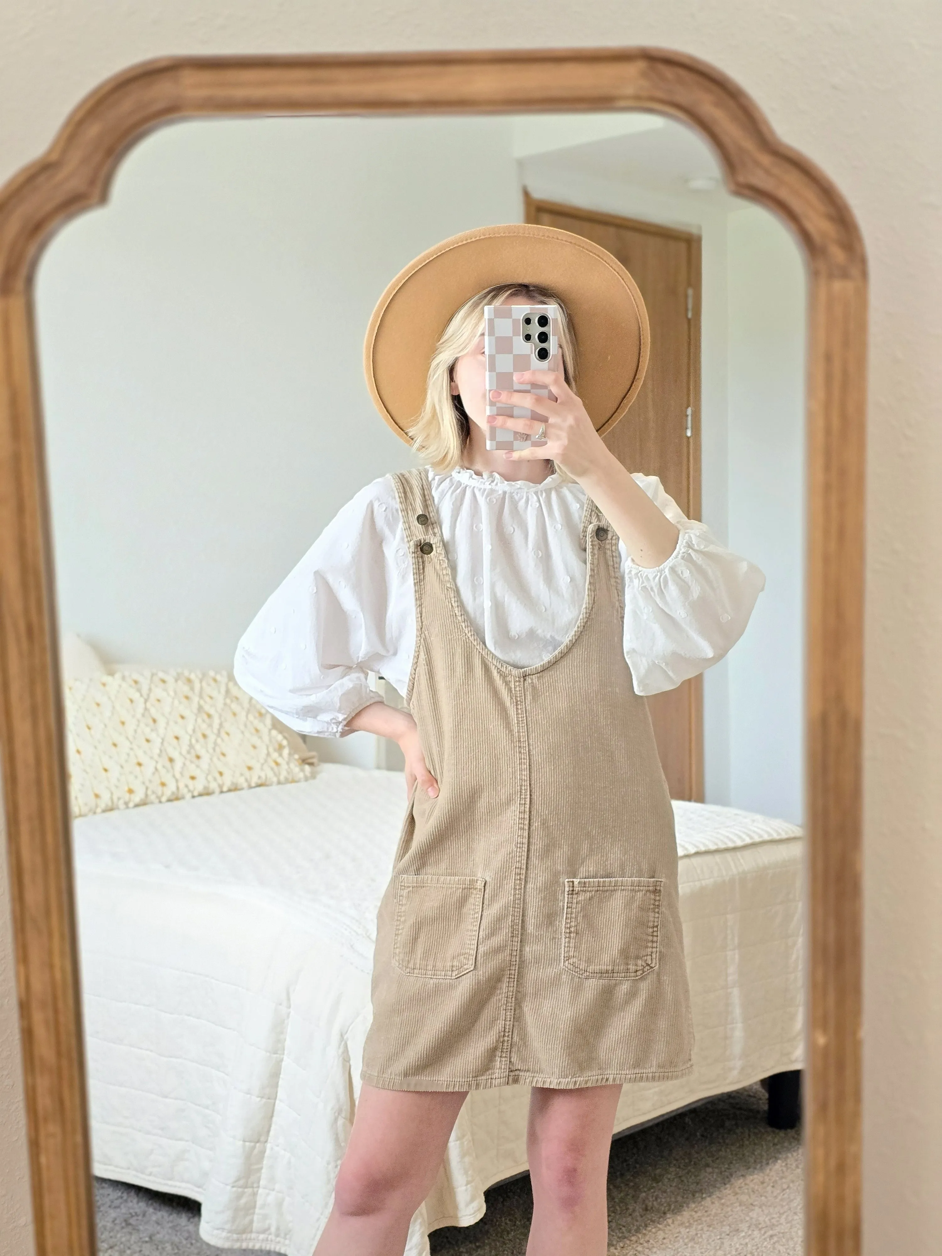 Neutral Cord Overall Dress (M)